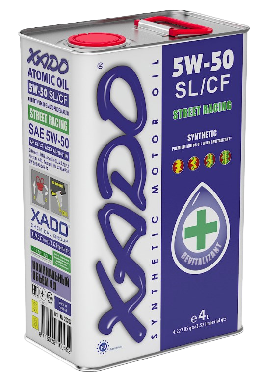 Моторное масло Xado Atomic Oil SL/CF 5W-50, 4л